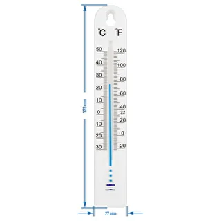 Yleislämpömittari (-30 - +50°C), 17 cm, valkoinen – photo 2