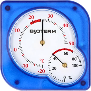 Sisälämpömittari bimetallinen hygrometrillä (-20 - +50°C), sininen