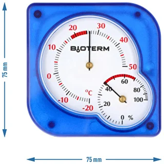 Sisälämpömittari bimetallinen hygrometrillä (-20 - +50°C), sininen – photo 4