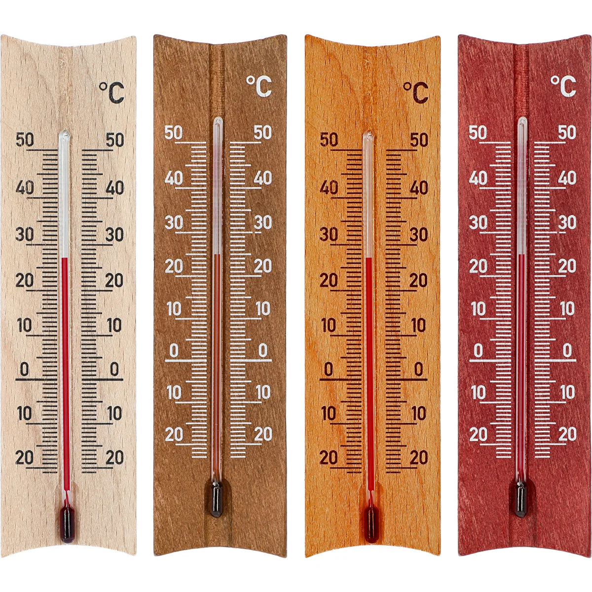 Puinen huonelämpömittari (-20 - +50°C), 15 cm, sekoitus
