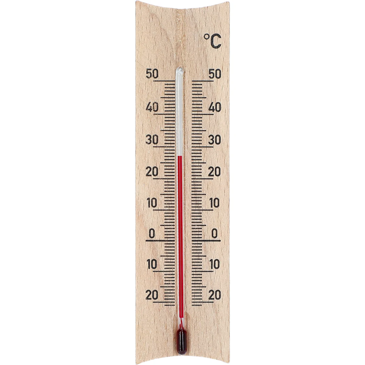 Puinen huonelämpömittari (-20 - +50°C), vaaleanruskea, 15 cm