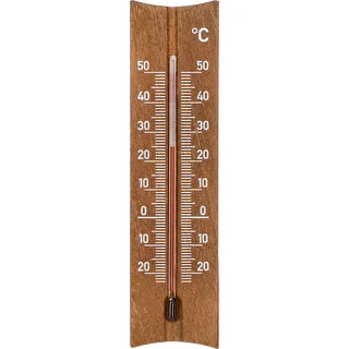 Puinen huonelämpömittari (-20 - +50°C), tummanruskea, 15cm