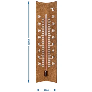 Puinen huonelämpömittari (-20 - +50°C), tummanruskea, 15cm – photo 5