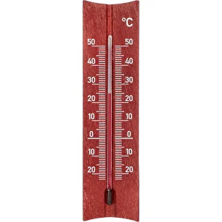 Puinen huonelämpömittari (-20 - +50°C), mahongin väri, 15 cm