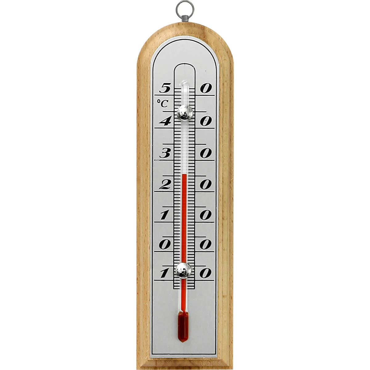 Huonelämpömittari hopeisella asteikolla (-10°C - +50°C) 16cm mix