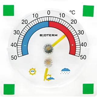 Yleismittari hygrometrillä, läpinäkyvä, itseliimautuva (-50°C - +50°C)