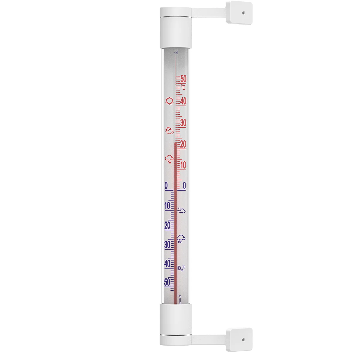 Valkoinen ulkolämpömittari (-50°C - +50°C) 22cm