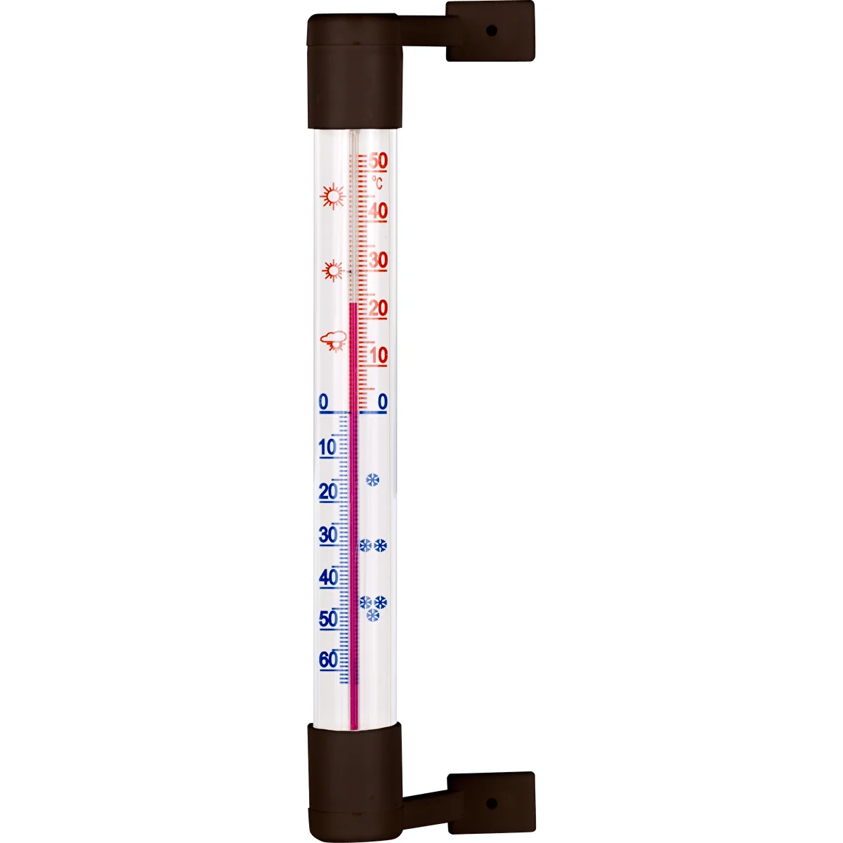 Ruskea ulkotermometri (-50°C - +50°C) 18cm