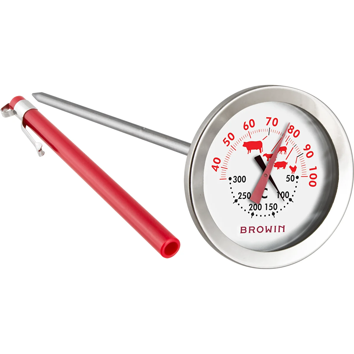 Lämpömittari kaksoisasteikolla (30°C - 100°C) / (50°C - 300°C) 13,0cm