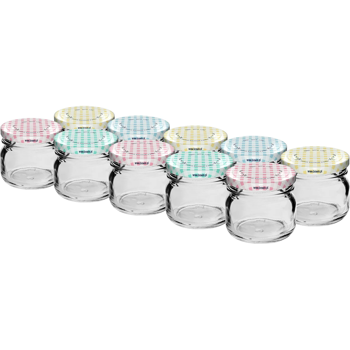 Twist-off purkki 30 ml värillisellä kannella fi 43 - 10 kpl