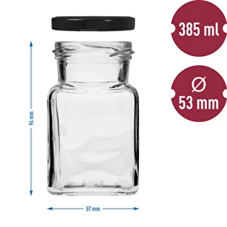 Twist-off purkki 150ml Neljä kulmaa fi 53 mustalla kannella, 6 kpl – photo 6