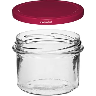 Yksinkertainen purkki 235 ml (fi82) viininpunaisella kannella 6 kpl – photo 3