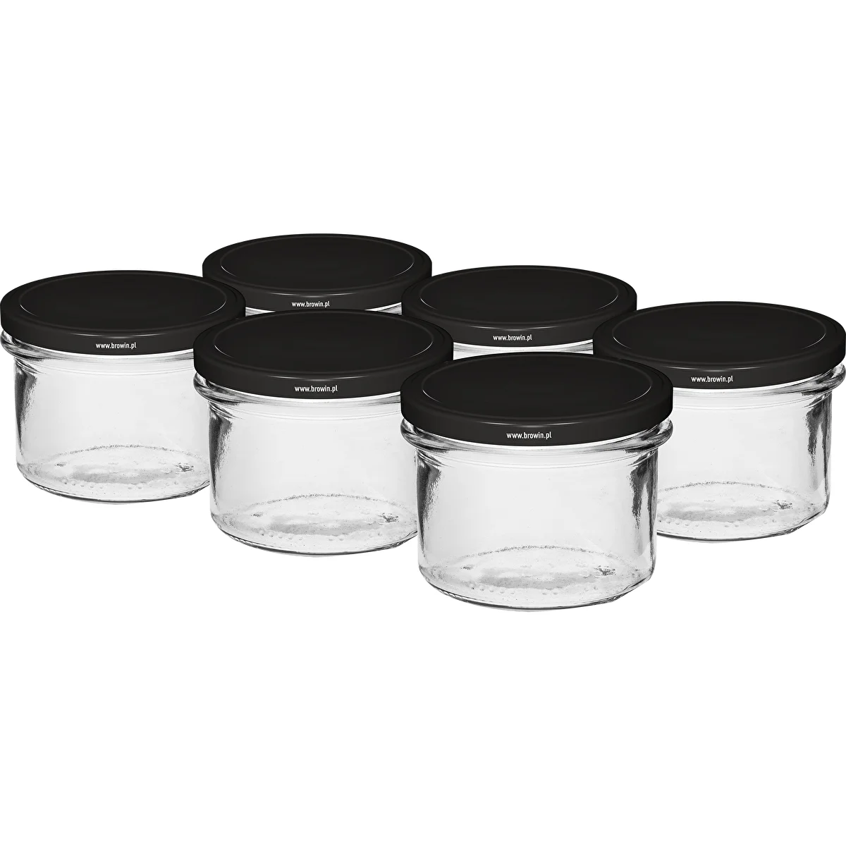 Suora purkki 235 ml (fi82) mustalla kierrekannella 6 kpl