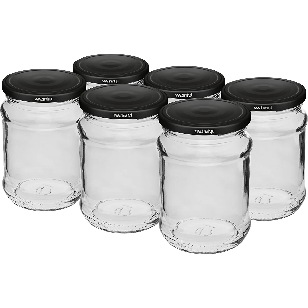 Purkki 250 ml fi 66/4 musta kansi - 6 kpl