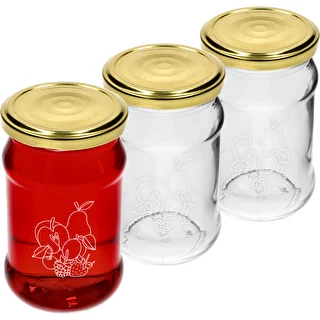 TO-purkki 300 ml painatuksella - hedelmäsekoitus ja kansi fi66/4 - 3 kpl
