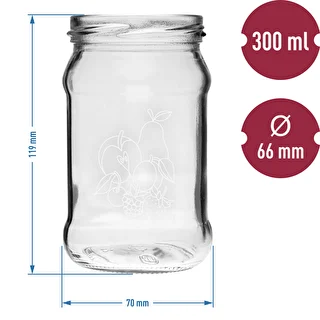 TO-purkki 300ml painatuksella - hedelmäsekoitus ja kansi fi66/4 - 6 kpl – photo 6
