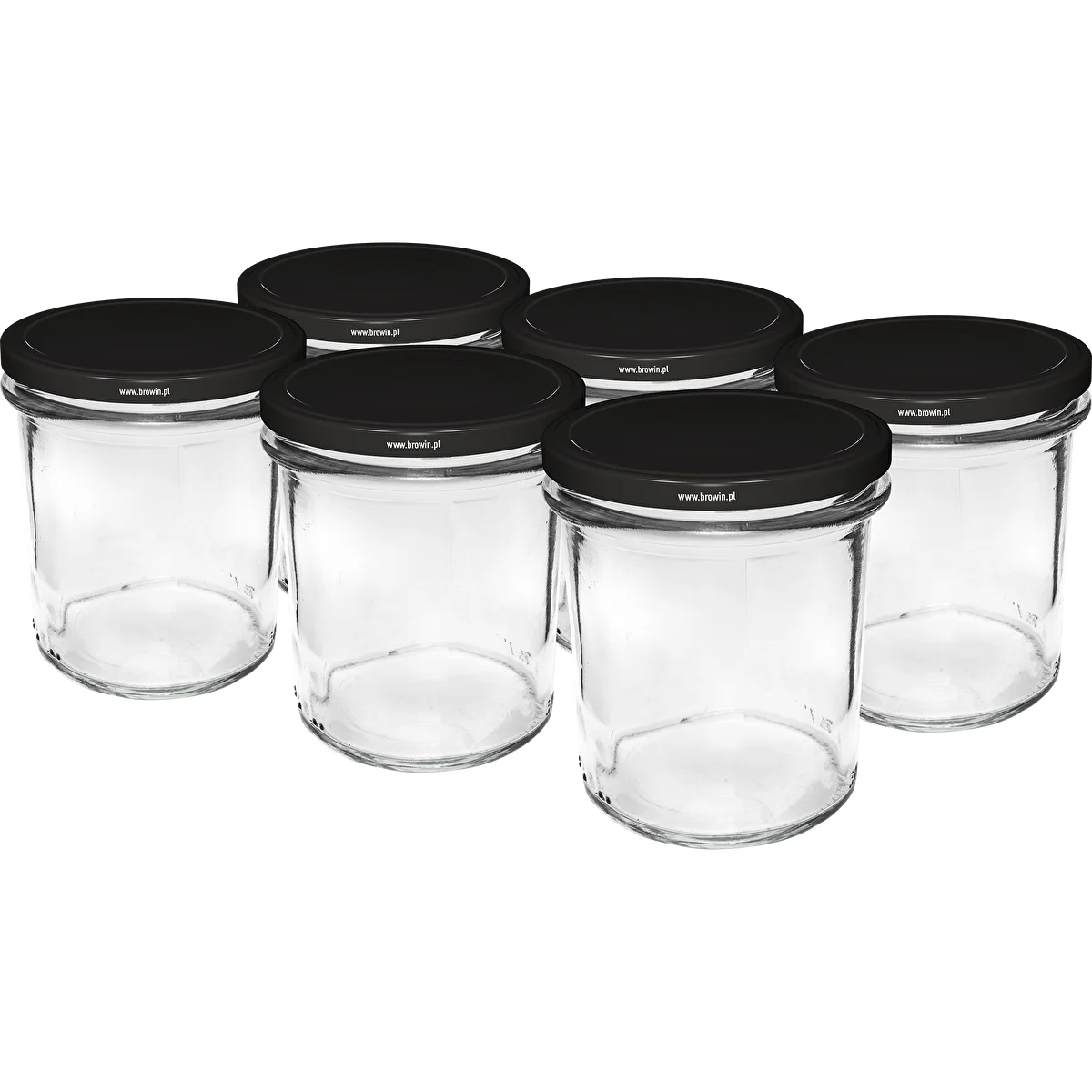 Suora purkki 350 ml mustalla kannella fi82 - 6 kpl