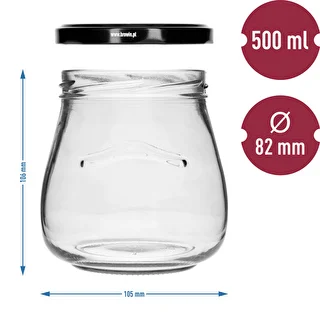 Twist-off purkki 500ml "Käänteinen Amfora" mustalla kannella fi 82/6, 6 kpl. – photo 9