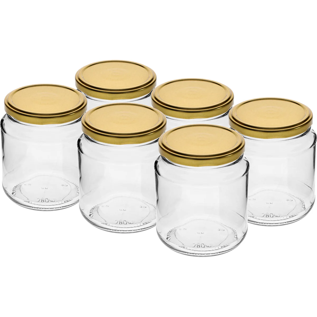 Twist-off purkki, paksukainen 580ml kultaisella kannella fi82/6, 6 kpl.