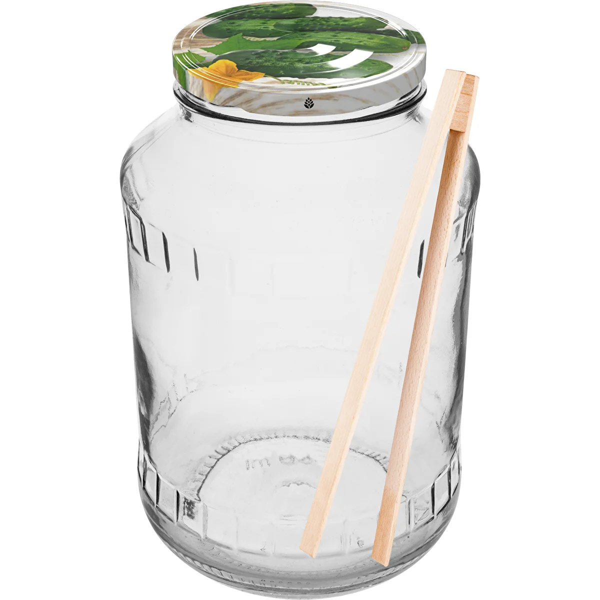 Lasipurkki 1,5 L, fi 82/6 värillisellä kannella + pihdit