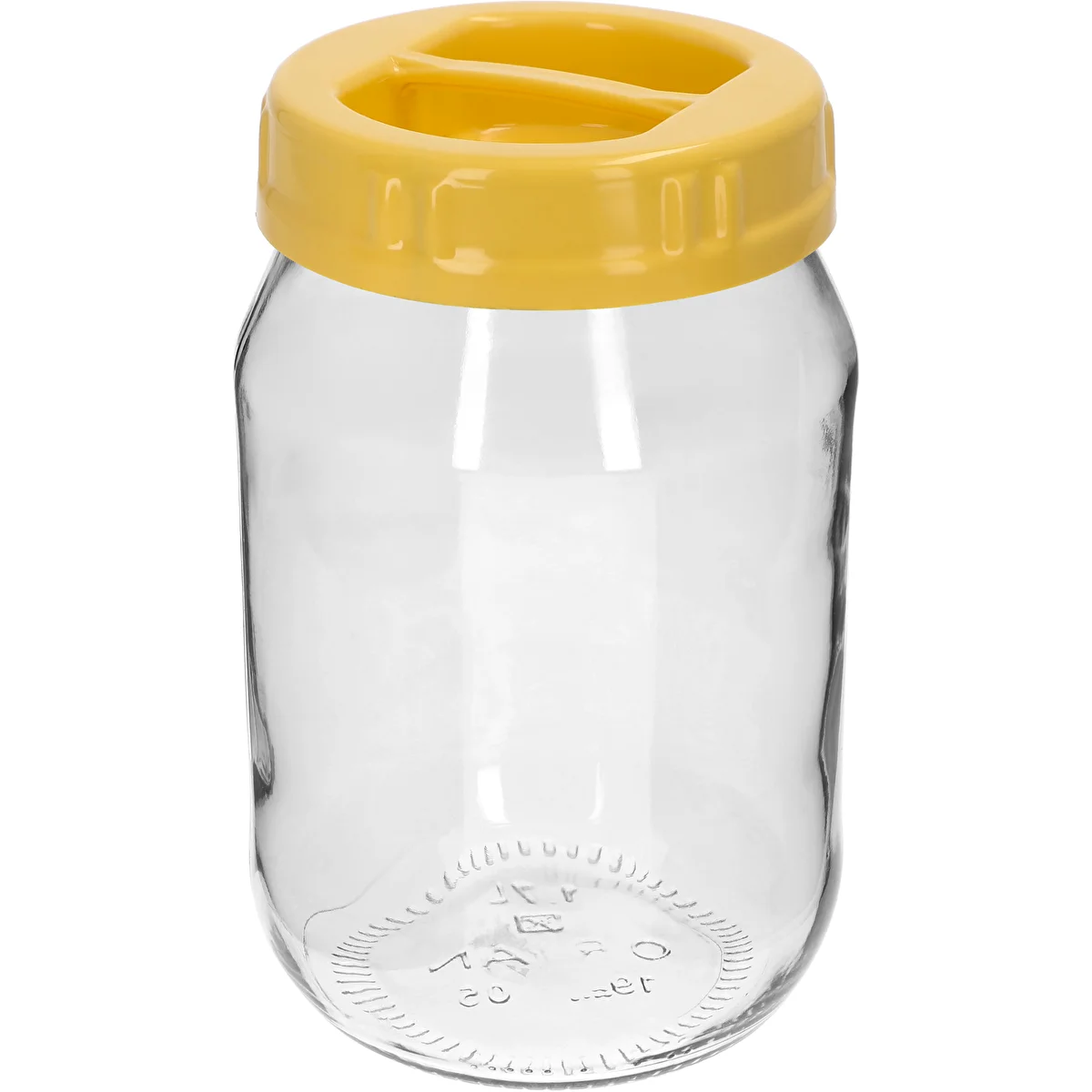 TO-purkki 1,7 l, keltainen muovikierrekansi kahvalla, Ø 100, 1 kpl