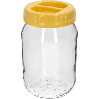 TO-purkki 1,7 l, keltainen muovikierrekansi kahvalla, Ø 100, 1 kpl