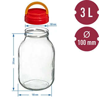 Purkki TO 3 L muovikannella + pihdit fi 100 – photo 6