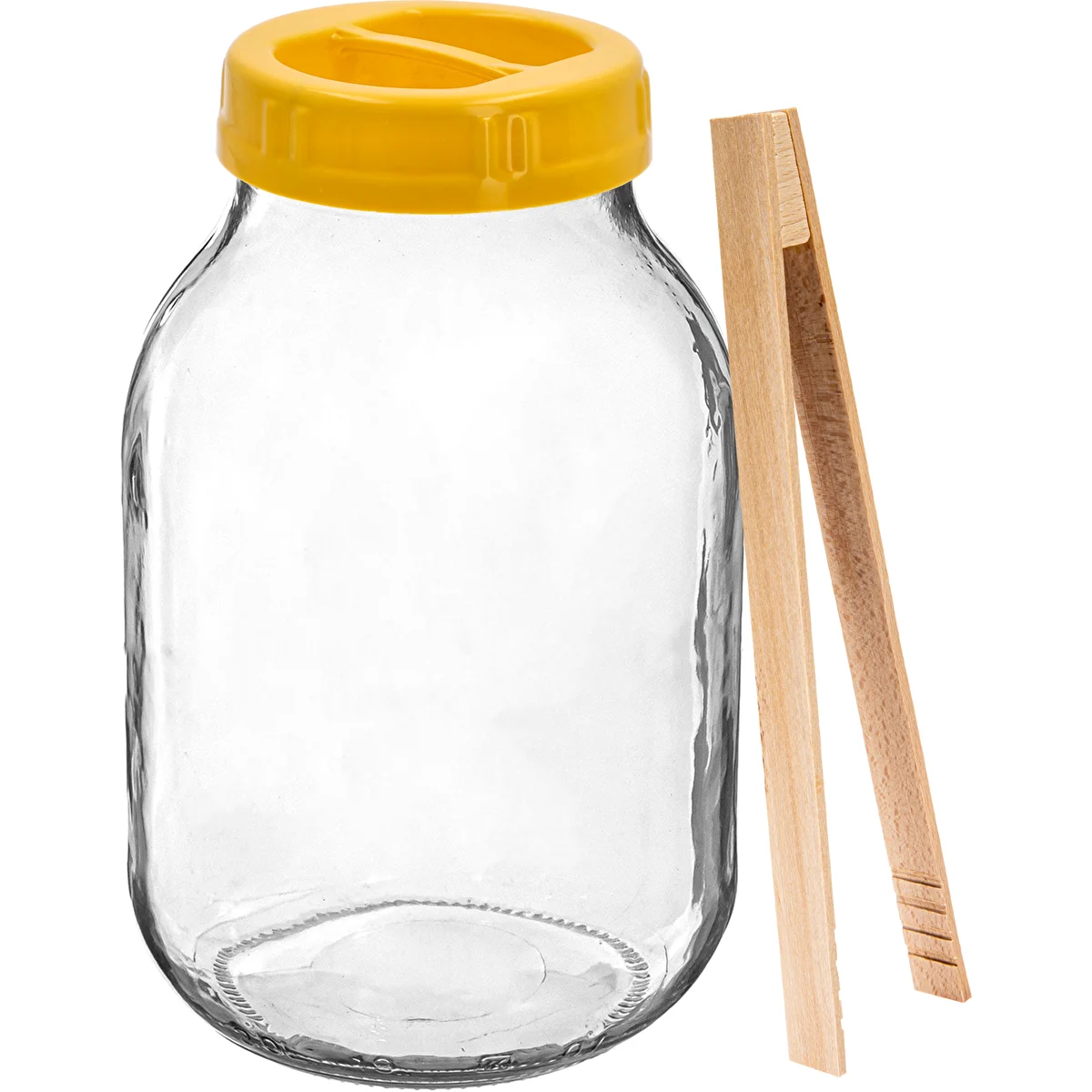 Twist-off purkki 3 L, pihdit ja muovikansi fi 100, kahvalla