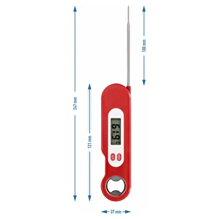 Elektroninen ruokatermometri taitettavalla anturilla (-50/+300℃), punainen – photo 5