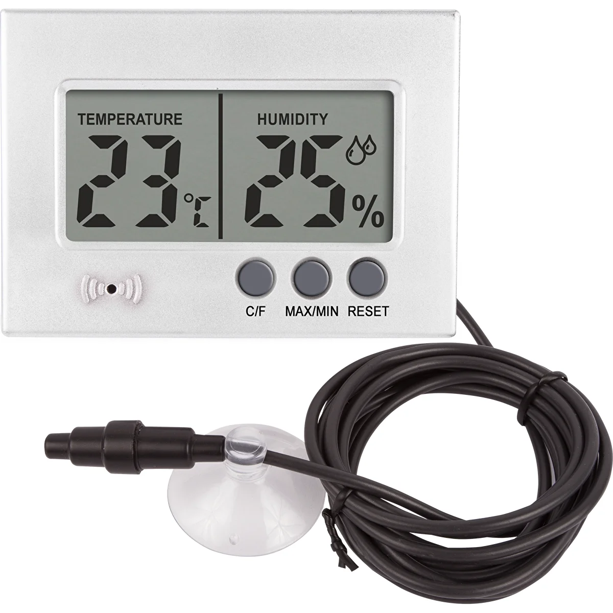 Elektroninen lämpö- ja kosteusmittari terraarioon (0 °C – +50 °C), 5 cm