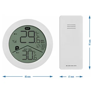 Soens-merkkinen elektroninen lämpömittari – ulkoanturilla, pyöreä, valkoinen – photo 5
