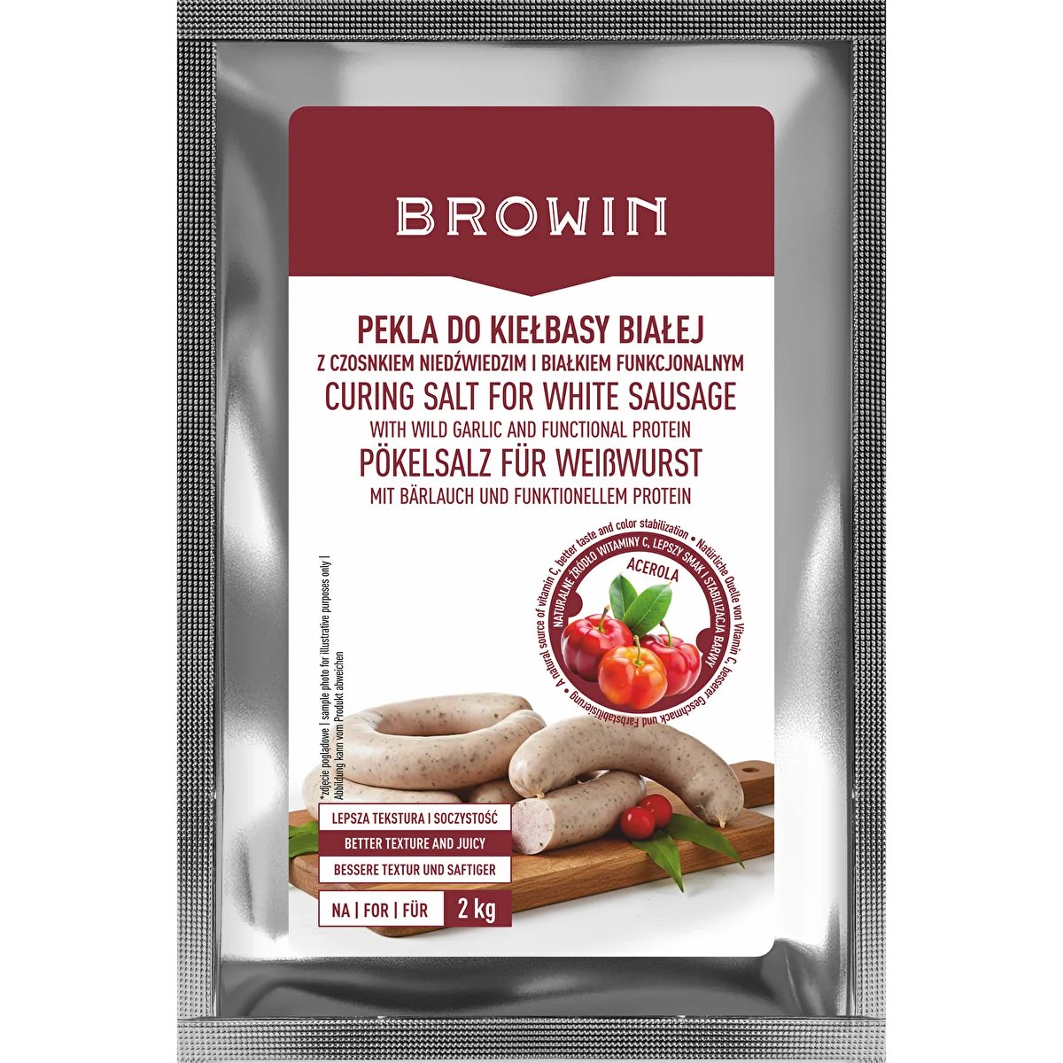 Pökellytysseos valkoiselle makkaralle, funktionaalisella proteiinilla ja acerolalla, 66 g