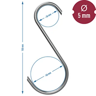 Savustuskoukut – S, 45° viistetty, 5 mm x 150 mm, 5 kpl – photo 7