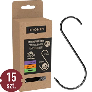 Savustuskoukut – S-malli, teroitetut, 4 mm x 150 mm, 15 kpl – photo 1