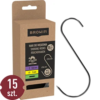 S-malliset savustuskoukut, teroitetut, 150 x 3 mm, 15 kpl – photo 1