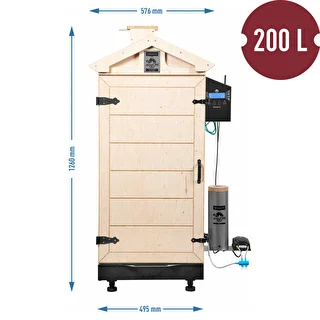 Kehyksetön dragON PLYWOOD NATURE -savustinkaappi Wi‑Fi-ohjauksella, 200 L – photo 8