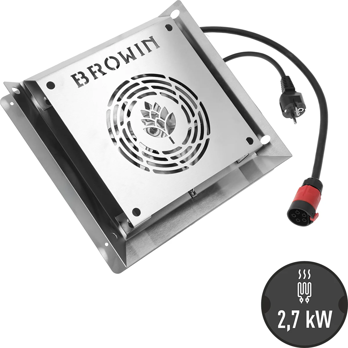 Puhaltimella varustettu lämmitysmoduuli, 2,7 kW - puutarhasavustimiin