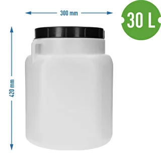 Neliömäinen astia 30 L, valkoinen, kahvoilla, Sterk – photo 10