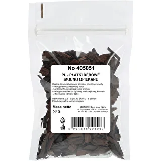 Voimakkaasti paahdetut tammihiutaleet alkoholien aromatisointiin (viski, bourbon, brandy, konjakki, olut), 50 g – photo 2