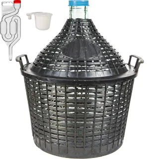 Viinintekosetti Basic: 15 l lasinen käymispullo muovikorissa, tulppa ja vesilukko