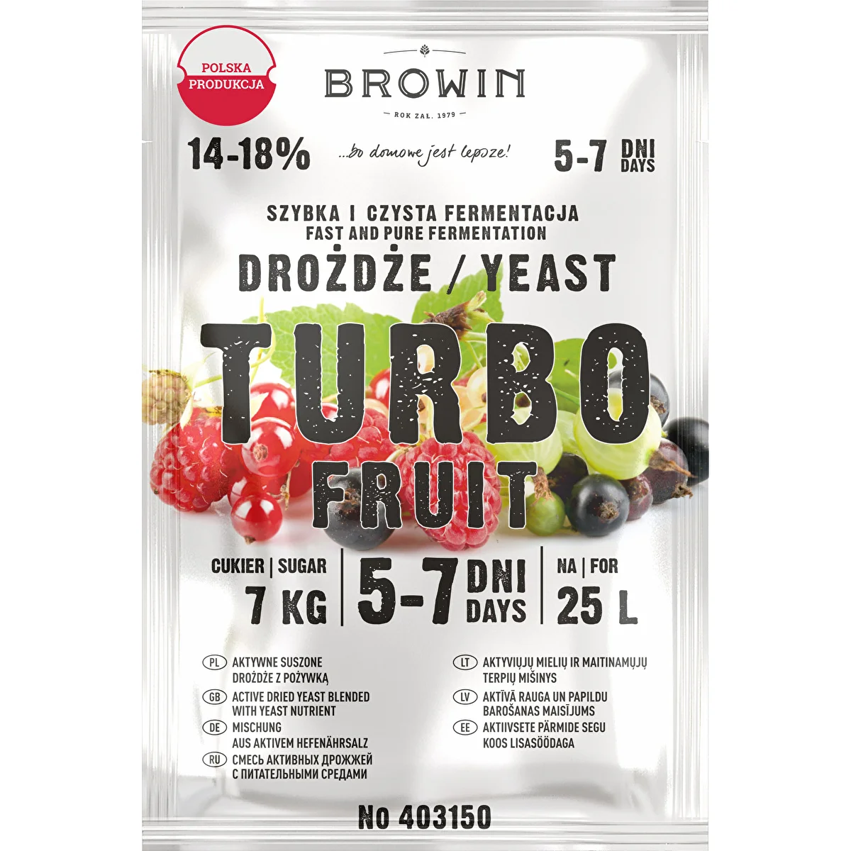 Viinihiiva Turbo Fruit 5-7 päivää