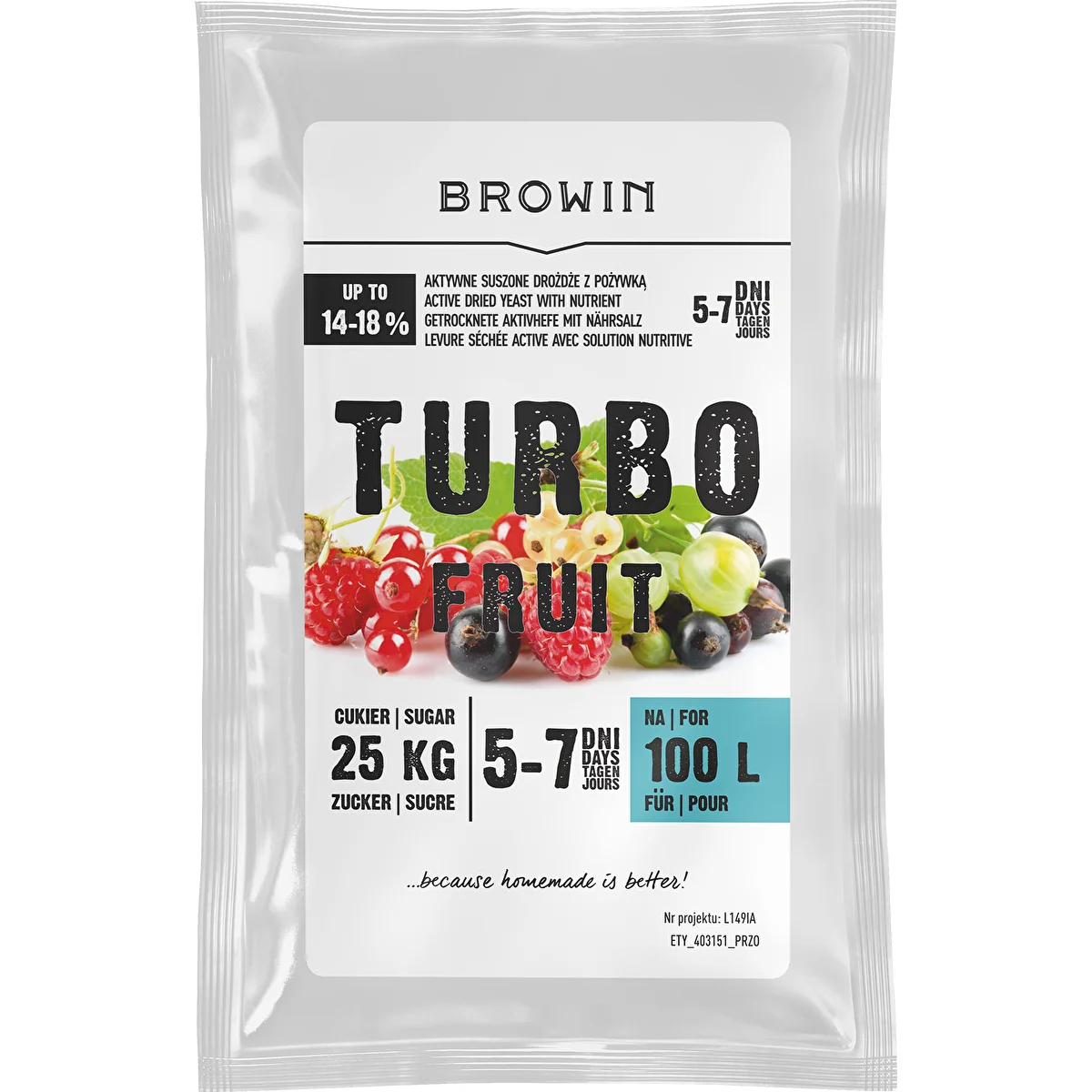 Viinihiiva Turbo Fruit 5-7 päivää 100 L