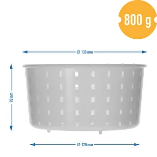 Pyöreä juustonvalmistusmuotti Ø 13 x 7 cm 800 g:lle – photo 7