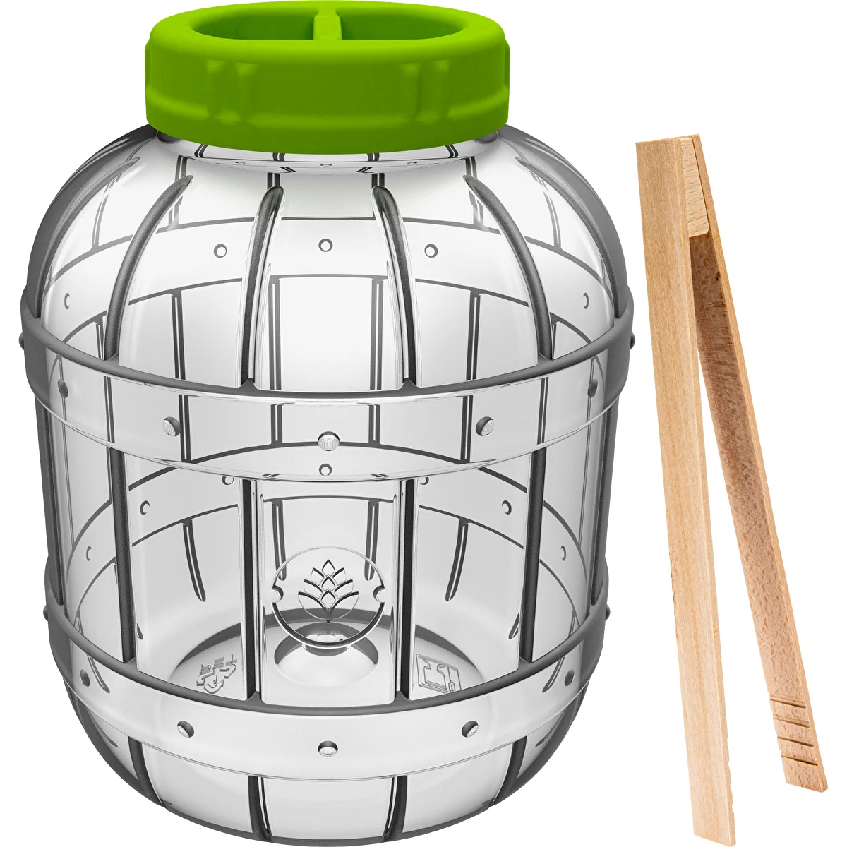 Särkymätön, monikäyttöinen hapatuspurkki + pihdit, 5L