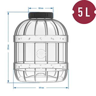 Särkymätön, monikäyttöinen purkki mustalla kannella, 5L – photo 4
