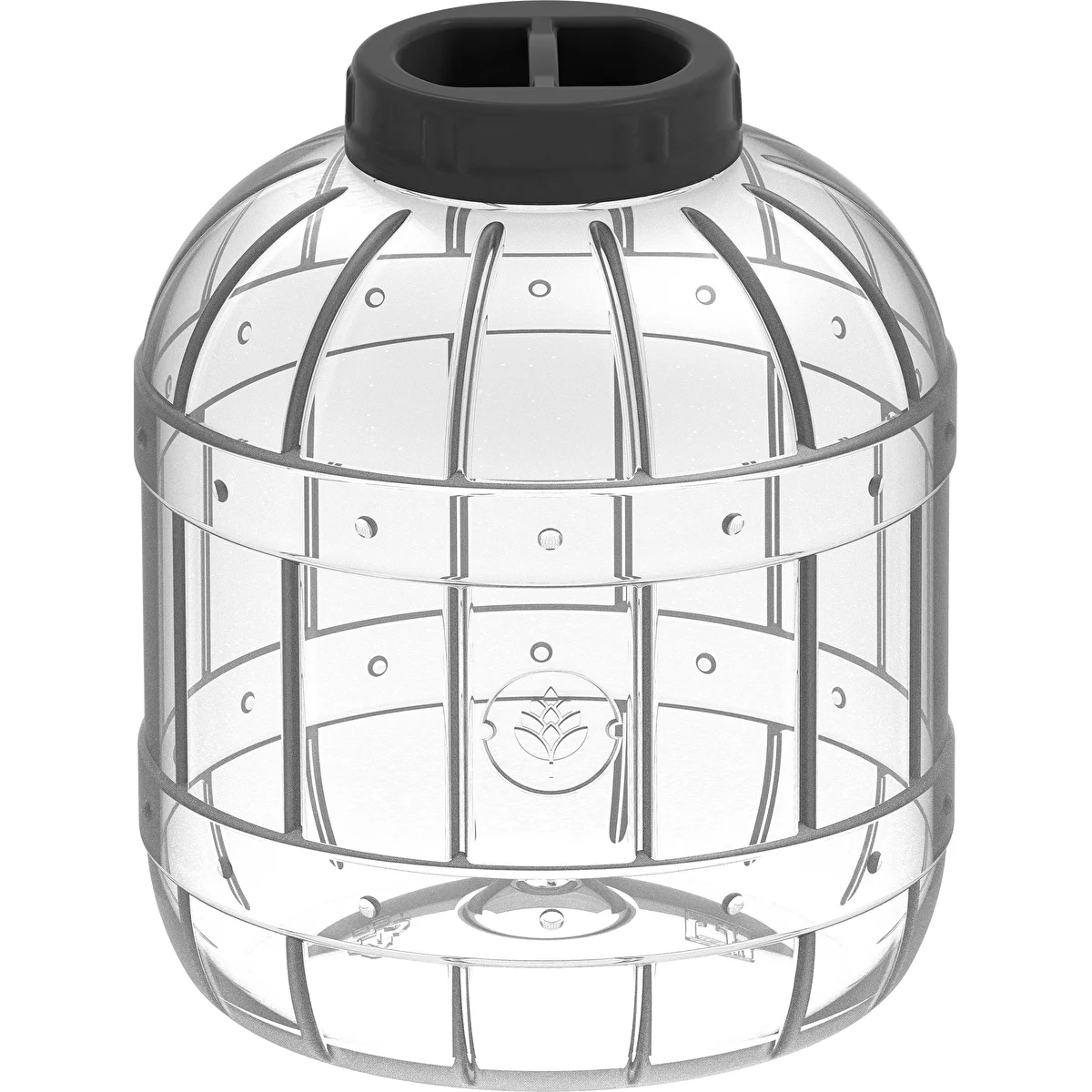 Särkymätön, monikäyttöinen purkki mustalla kannella, 8L