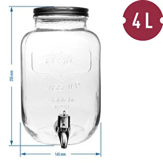 Limonadapurkki hanalla - lasinen, 4 L – photo 5