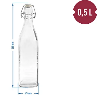 Neliöpullo ilmatiiviillä sulkimella 0,5 L – photo 2