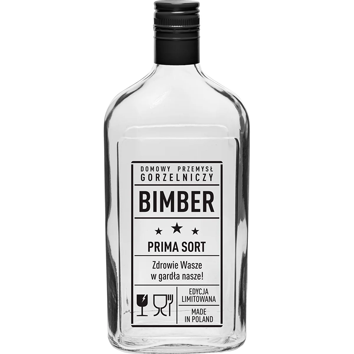 Piersiówka-pullo 500 ml kierrekorkilla, painatus "Bimber PRL", 1 kpl