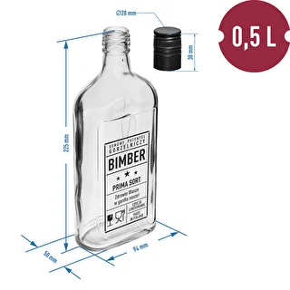 Piersiówka-pullo 500 ml kierrekorkilla, painatus "Bimber PRL", 1 kpl – photo 5